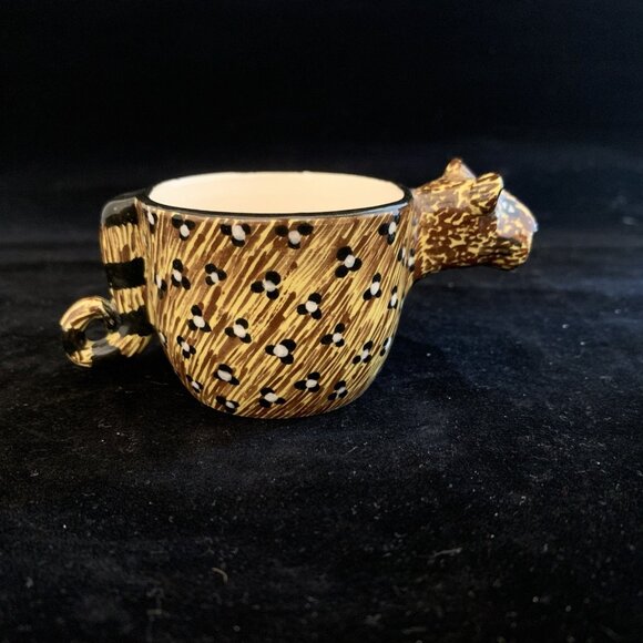 1999 Ardmore Studio Leopard Demitasse Cup South African Zulu Ceramic Pottery Vtg - Picture 5 of 12